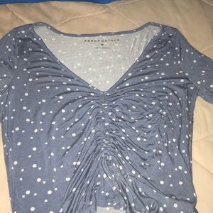 Blue polka dot aeropostale shirt